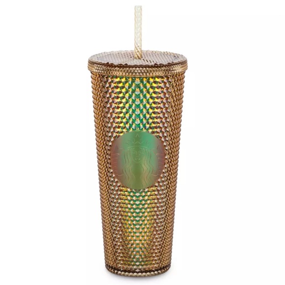 Walt Disney World 50th Anniversary Geometric Starbucks Tumbler with Straw – Gold - Picture 3 of 12